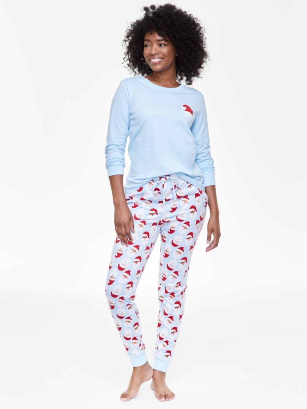 #2205 Holiday Lane Women's Santa Cotton Matching Family Pajamas Set
